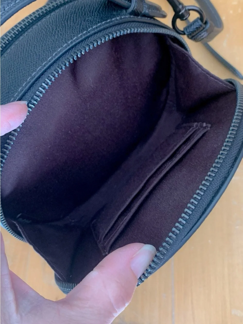 COACH Black Mini Round Cat Face Crossbody